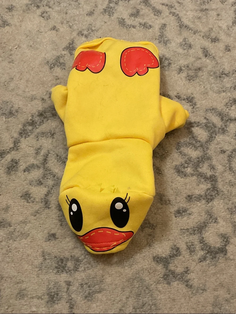 Sweater soft ducky hoodie for dogs.